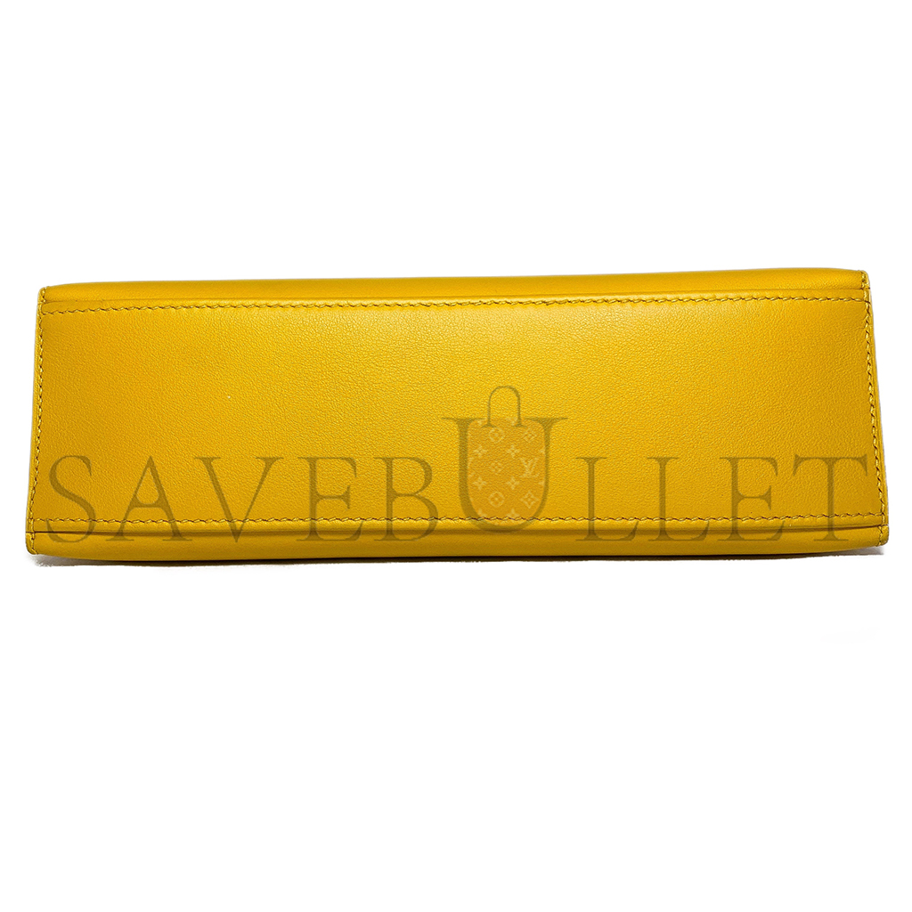H**mes master kelly pochette jaune ambre swift gold hardware (22*14*7cm)